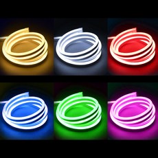 엘스토리 LED 네온플렉스 10M AC220V 전원 포함, 1개, 단면 핑크