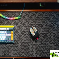 綠森林 日式極簡風格超大滑鼠墊 電腦鍵盤書桌墊, 1個, 黑白三角,長60*寬30*厚0.3cm