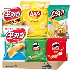 [블루존] 감자 6개 A세트 (포카칩오리지널30g+포카칩어니언30g+스윙칩갈락디핑30g+프링글스어니언19g+프링글스오리지널19g+레이즈클래식42.5g), 1개