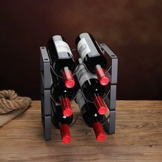 와인랙 철제 술진열 장식품 더블 보관함 와인보관 인테리어 적재 주류 수납, 1개, 2병 3단