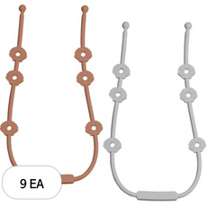 아이벨류 실리콘 멀티 스트랩 홀더 2종 세트, 노꼭지, 9세트, 우드척 + 라이트그레이