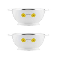 에디슨 프렌즈2.0 논슬립 스텐 공기 밥그릇 240ml 오리 화이트 EF0816 2개