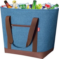 235685 LHZK 점보 단열 쿨러 백 폼 단열 지퍼가 달린 프리미엄 누출 방지 토트백 음식 운반 피크닉 여행 해변용 핫 콜드 백 (50L 블루), 블루