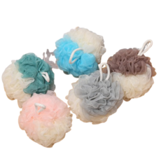 Momo 愛心造型沐浴球 蘋果起泡洗澡海綿, 1個, 雙色款, 30g