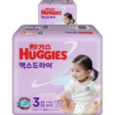 하기스 NEW 맥스드라이 밴드형 남여공용 중형 3단계(7~10kg), 2팩