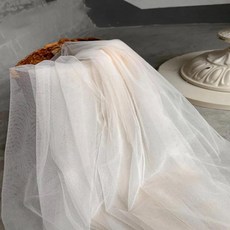 패브릭원단 오렌지 옐로우 소프트 Tulle 패브릭 웨딩 장식 커튼 천 메쉬 레이아웃 의자 뒤로 Drap, Ivory, 1개