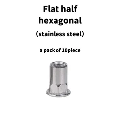 리벳 인서트 너트 스테인리스 스틸 알루미늄 아연 도금 플랫 카운터싱크 헤드 나사산 캡 너트서트 M3, 07 M10, 04 Stainless steel-10PC