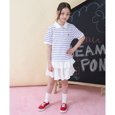 빈폴 BEANPOLE KIDS 여아 멀티스트라이프 피케 티셔츠 아이보리 BI6442G020 412012