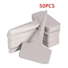 50/100pcs 흰색 플라스틱 PVC 식물 T 형 태그 마커 보육 정원 레이블 묘목 냄비 6x10cm, 01 50pcs, 01 White  6x10cm, 1개