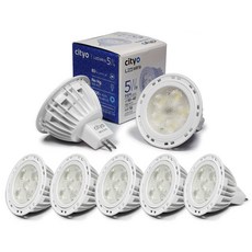 Cityo LED MR16 컨버터 외장형 램프 5W, 주광색, 5개