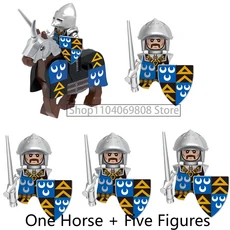 중세 병사 피규어 블록 울프 나이트 로마 황금 말 액세서리 소년 장난감 선물 N07, 08 GH0635GH0630