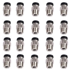20피스 PC4-M10 PTFE 튜브 커넥터 퀵 커넥트 피팅 1.75mm 필라멘트 3D 프린터 액세서리용 공압 커플러 푸시 투 어댑터 143561