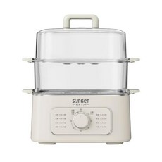 songen雙層透明蒸籠，輕鬆烹煮多樣食材，透明可視，適用多種爐具, 1個, SG-1011MS(W) 米杏白