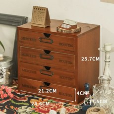 레트로 우드 미니 서랍장 나무 1단, D. 작은 4 층 캐비닛