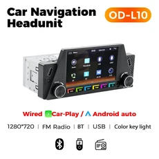 카플레이 안드로이드 오토 1DIN 카 라디오 MP5 5인치 HD 터치스크린 범용 차량용 멀티미디어 FM 블루투스 U, 04 OD-L10-10Y