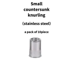 리벳 인서트 너트 스테인리스 스틸 알루미늄 아연 도금 플랫 카운터싱크 헤드 나사산 캡 너트서트 M3, 04 M8, 01 Stainless steel-10PC