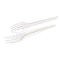 에콘스 PLA 썩는 플라스틱 일회용 포크 벌크 화이트 200개