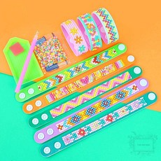 보석십자수 레인보우 꽃 레터링 팔찌 만들기 세트 DIY 아동 완구, ST1205 10봉