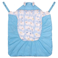 秋冬款嬰兒珊瑚絨保暖防風披風抱被, 藍色有帽子(現貨)