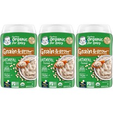 거버 베이비 시리얼 오가 퍼스트 푸드 오트밀, 오트밀(Oatmeal), 227g, 3개