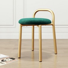 럭셔리 의자 겹치는 체어 카페 인테리어 감성 고급 가정용 화장대 스툴, 황금색 다리가 있는 녹색 플란넬