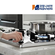 경동나비엔 매직 가스레인지 3구 빌트인 쿡탑 매립형 타공 560*430/건전지식, GRB-4103, LNG