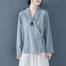 개량한복저고리 여성 린넨 긴팔 법복 코튼 퓨전 생활한복