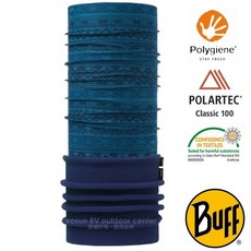 【BUFF】湖光藍紋》Polar 銀離子除臭防風保暖 頭巾 圍脖 刷毛帽 頸圍 登山圍巾 面罩 口罩 115289, 1個