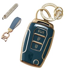 LULU兄弟 雙龍汽車相容 TPU 鑰匙殼+號碼鑰匙圈+皮革掛繩, 天空灰, AY-01