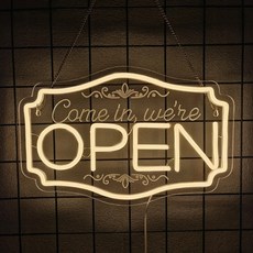 오픈 네온사인 LED 간판 인테리어조명 벽걸이 무드등 카페 바 레스토랑 파티 장식용 조명, 브라질