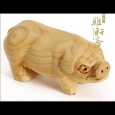 木雕豬擺件, 1個