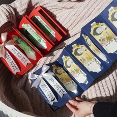 커스텀 리본 화환 용돈 병풍 봉투 현금 돈 이벤트 어버이날 선물 [부모님 생일 생신 칠순 환갑 반전 포장], 상세페이지 참조, 10단 레드 + 화환