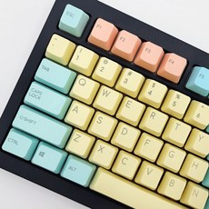 스마일준 파스텔 솜사탕 체리높이 영문키캡 114키 예쁜 텐키리스 풀배열 키캡