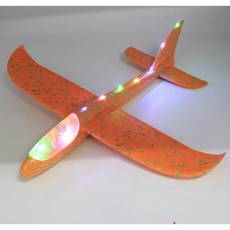 發光手拋飛機 戶外兒童大號耐摔回旋模型玩具, 1個, 全身帶燈飛機橙色