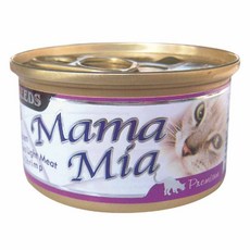 Mama Mia 貓罐頭 85公克 鮮嫩肉+鮮蝦 Premium, 85g, 24個, 雞肉+白身鮪魚+鮮蝦