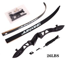 JUNXING F155 리커브 보우 알루미늄 합금 핸들 고강도 유리 섬유 20 32 lbs, RH bla set 26lbs