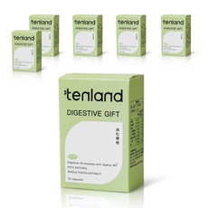tenland 消化禮物 含19種活性消化酵素 全食物萃取 30顆, 6個