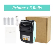 GOOJPRT 58mm 미니 열전사 영수증 프린터 휴대용 무잉크 블루투스 티켓 청구서 PO, 3 Rolls Set 1