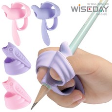 와이즈데이 유아 어린이 연필 글씨 교정기 [ 4P ] 연필잡는법 연필그립 (교정용), 1개, 05 버드+올빼미 (핑크)