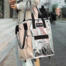 코지앤픽 쇼핑캐리어 접이식카트 장바구니캐리어 바퀴탈착, 1개, 대형 60L 실버