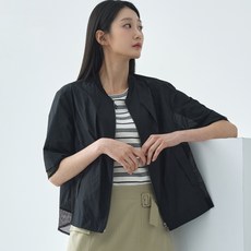 지센 지센 (3컬러) 리사이클 메쉬배색 집업 숏 코트 LCCAO421