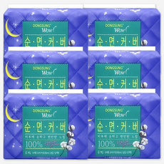 동성제약 와우 순면커버 슬림 슈퍼롱 생리대 날개형, 오버나이트, 6개입, 6개
