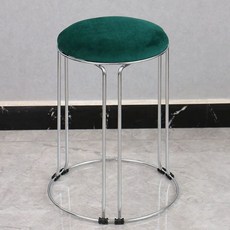 화장대 의자 거실 북유럽, 다크그린 벨벳 6기둥 실버 프레임