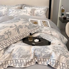 뜨왈드주이 이불커버세트 유럽풍 명품 사계절용 인테리어 침실 침구 순면, 5. 라이트그레이 2.0m 시트