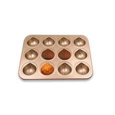 Gurlideo 밤나무 모양 케이크 베이킹 트레이 모델 가정용 오븐 제빵기구 DIY 도구(구멍 12개)