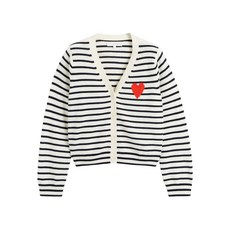 친티앤파커 브레톤 하트 스트라이프 가디건