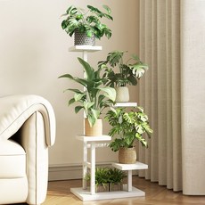 인테리어 다용도 화분정리대 철제 다층 스탠드 화분대 선반, 5단, 화이트
