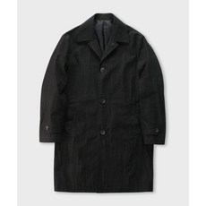 PANICALE 코트 코튼 혼방 카라 트렌치 [블랙]