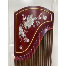 125CM 古箏 21弦 鑲牡丹彩貝圖 純銅木 實木古箏 旅行古箏 兒童古箏 迷你古箏 小古箏 贈基本配件, 古箏+基本配件, 1個