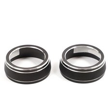 一組2入 黑色 鋁合金 空調旋鈕圈 空調旋鈕蓋 裝飾蓋 覆蓋式黏貼安裝 適用 19-24 RAV4, 1個